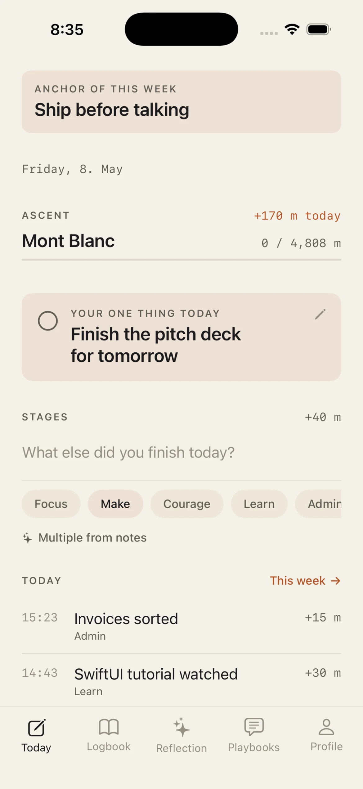 Stage logging